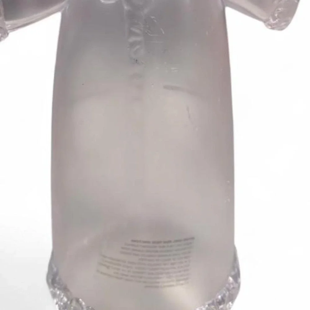 Vintage Frosted Crystal Santa Claus Double Taper Candle Holder